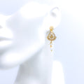 Dainty Pearl Drop 22k Gold Earrings