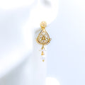 Dainty Pearl Drop 22k Gold Earrings