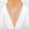 Reversible Red & Green Tassel Necklace