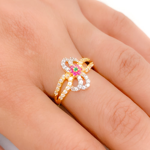 Dressy + Lovely CZ 22k Gold Ring