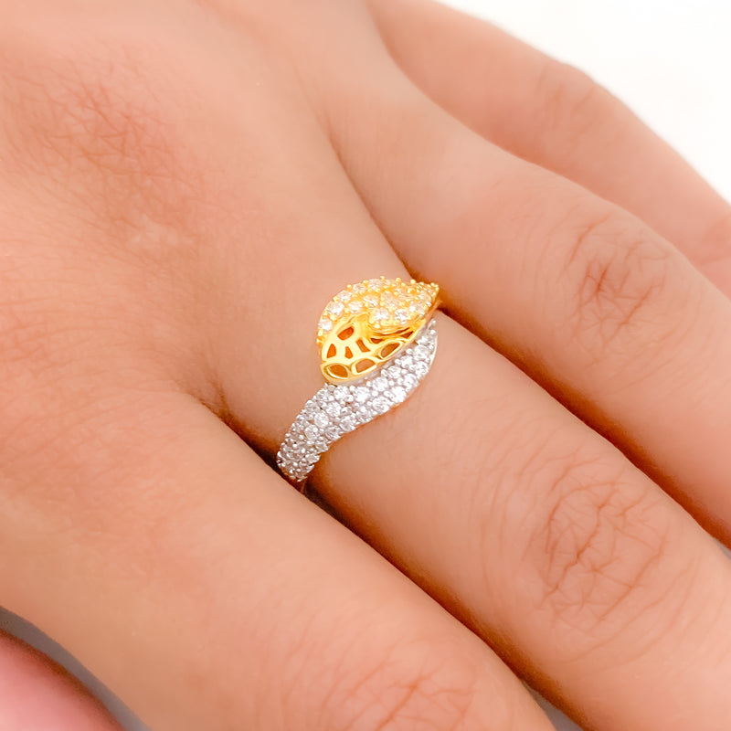 Opulent CZ 22k Gold Ring