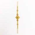 Meenakari Flower Accented 22k Gold Bracelet