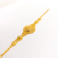 Ornate Leaf Adorned 22k Gold Bracelet