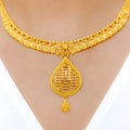 Classy Adorned 22k Gold Necklace Set