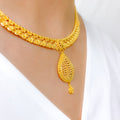 Classy Adorned 22k Gold Necklace Set