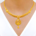 Sophisticated Teardrop 22k Gold Necklace Set