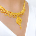 Luscious Hanging 22k Gold Necklace Set