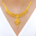 Exclusive Beaded Drop 22k Gold Necklace Set