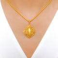 Sophisticated Matte 22k Gold Pendant Set