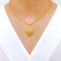 Exclusive Floral 22k Gold Pendant Set