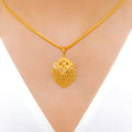 Exclusive Floral 22k Gold Pendant Set