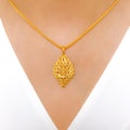 Fancy Adorned 22k Gold Pendant Set