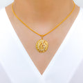 Upscale Lead Accented 22k Gold Pendant Set