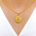 Upscale Lead Accented 22k Gold Pendant Set