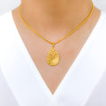 Refined Matte 22k Gold Pendant Set