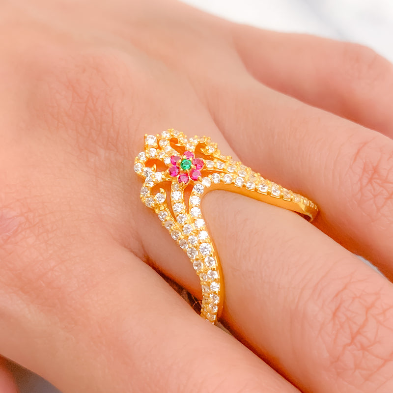 Regal Style CZ Statement Ring