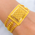 Floral Three Chain Statement 22k Gold Bracelet