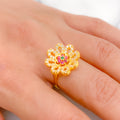 Beautiful Curved Flower Ring