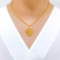 Delightful Leaf 22k Gold Pendant Set