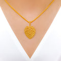 Delightful Leaf 22k Gold Pendant Set