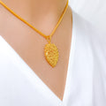 Delightful Leaf 22k Gold Pendant Set