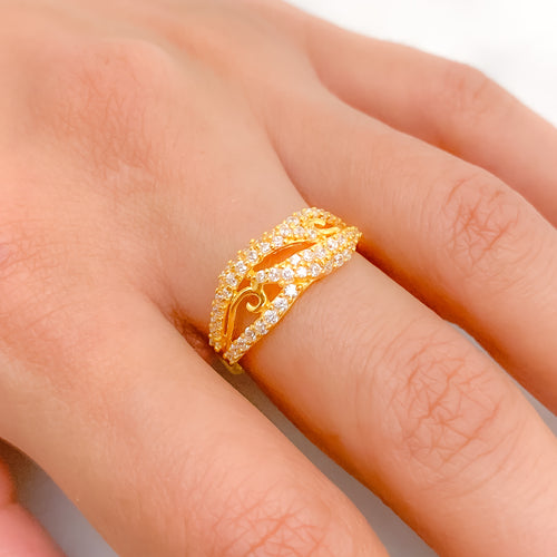 Lightweight Decorative CZ Ring