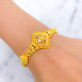 Floral Diamond Shaped 22k Gold Bracelet