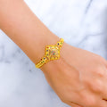 Meenakari Flower Accented 22k Gold Bracelet