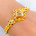 Meenakari Flower Accented 22k Gold Bracelet