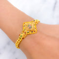 Meenakari Flower Accented 22k Gold Bracelet