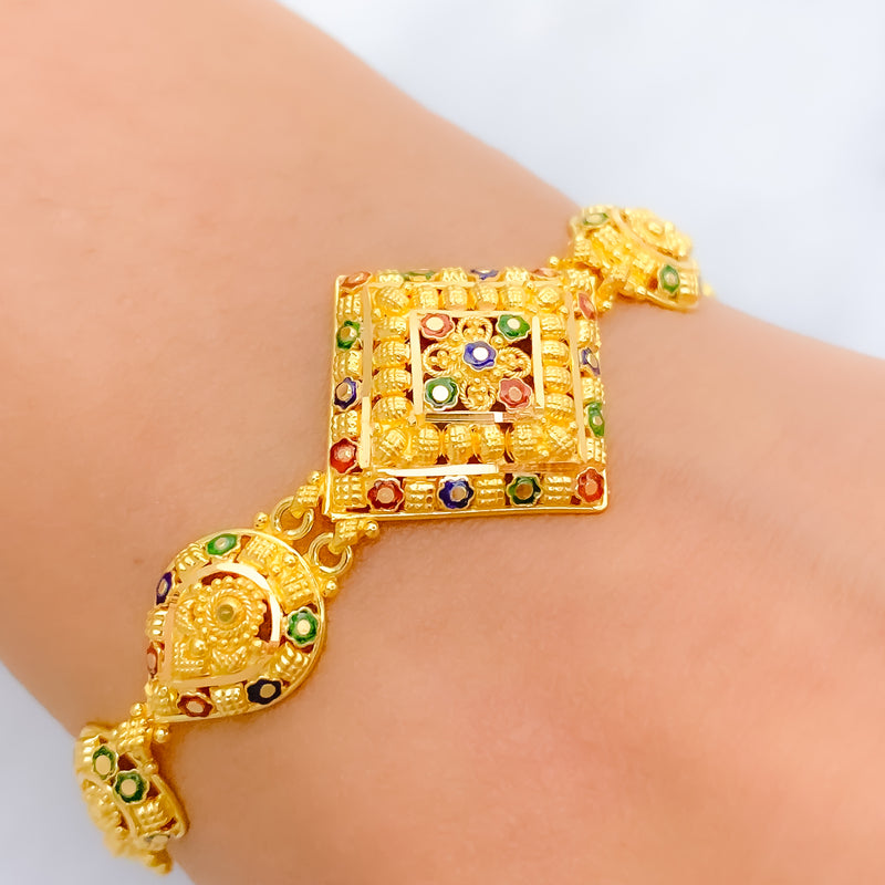 Traditional Meenakari 22k Gold Bracelet