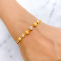 Textured Two-Tone Orb 22k Gold Bracelet