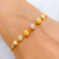 Textured Two-Tone Orb 22k Gold Bracelet