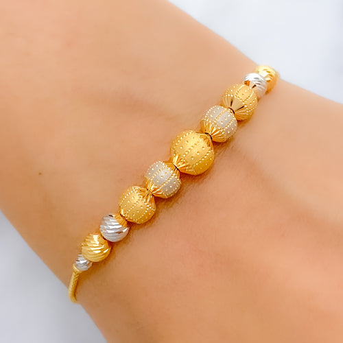 Classy Matte Finish Orb 22k Gold Bracelet