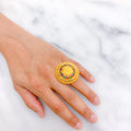 Grand Enameled Dome Ring