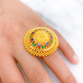 Grand Enameled Dome Ring