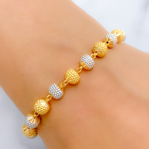 Posh Two-Tone 22k Gold Bracelet