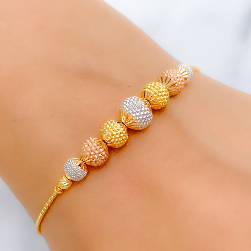 Trendy Three-Tone Orb Bracelet