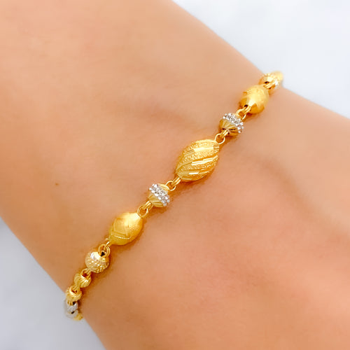 Fancy Beaded 22k Gold Bracelet