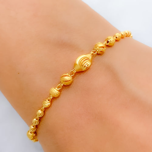 Modern Multi-Bead 22k Gold Bracelet