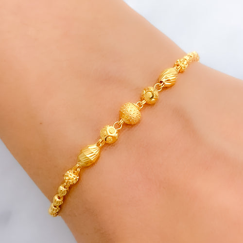 Alternating Orb 22k Gold Bracelet