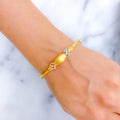 Fancy Three-Tone 22k Gold Bangle Bracelet