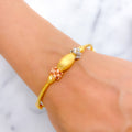 Fancy Three-Tone 22k Gold Bangle Bracelet