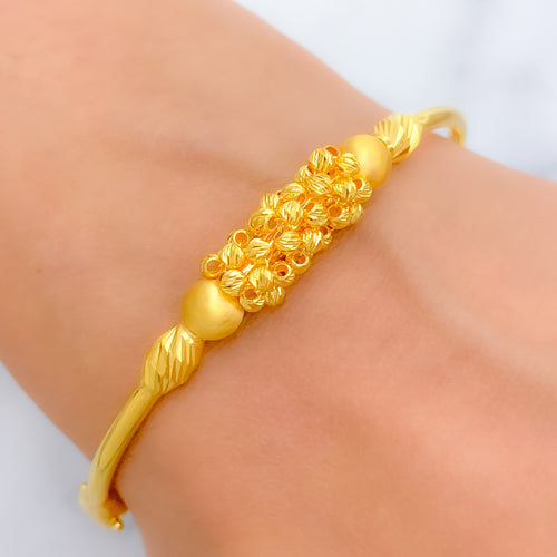 Multi-Finish Bangle 22k Gold Bracelet
