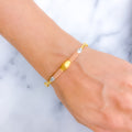 Contemporary 22k Gold Three-Tone Bangle Bracelet