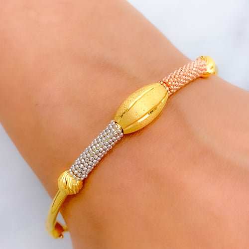 Sleek Three-Tone Bangle Bracelet