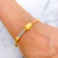 Sleek Three-Tone Bangle Bracelet