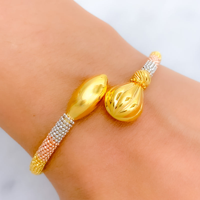Posh Beaded 22k Gold Bangle Bracelet