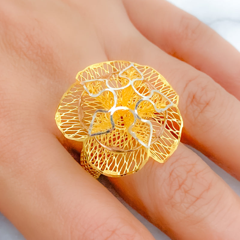 Modern Wired Floral Ring