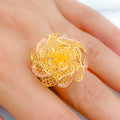 Rose Gold Accented Floral Ring
